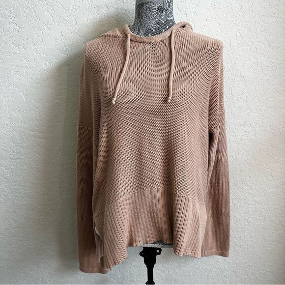 T by Alexander Wang Tan Knit Hooded Sweater Women’s Size Small - Picture 1 of 6